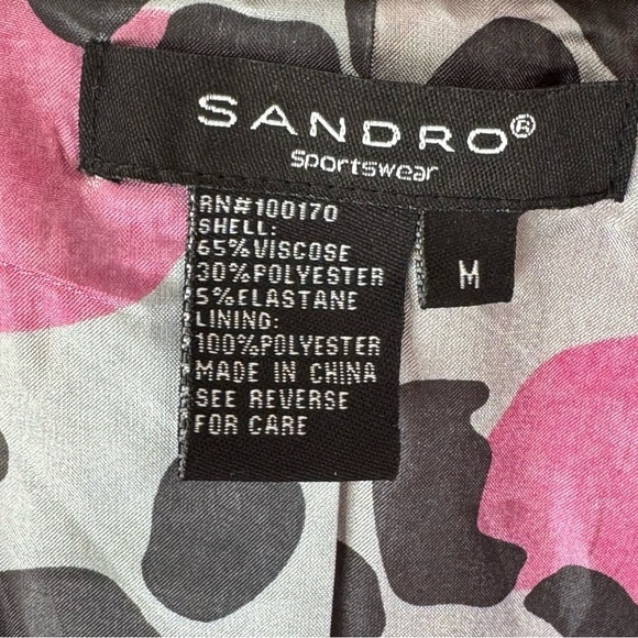 SANDRO Red Sportswear Peter Pan Collar Jacket Blazer Size Medium - Picture 4 of 6